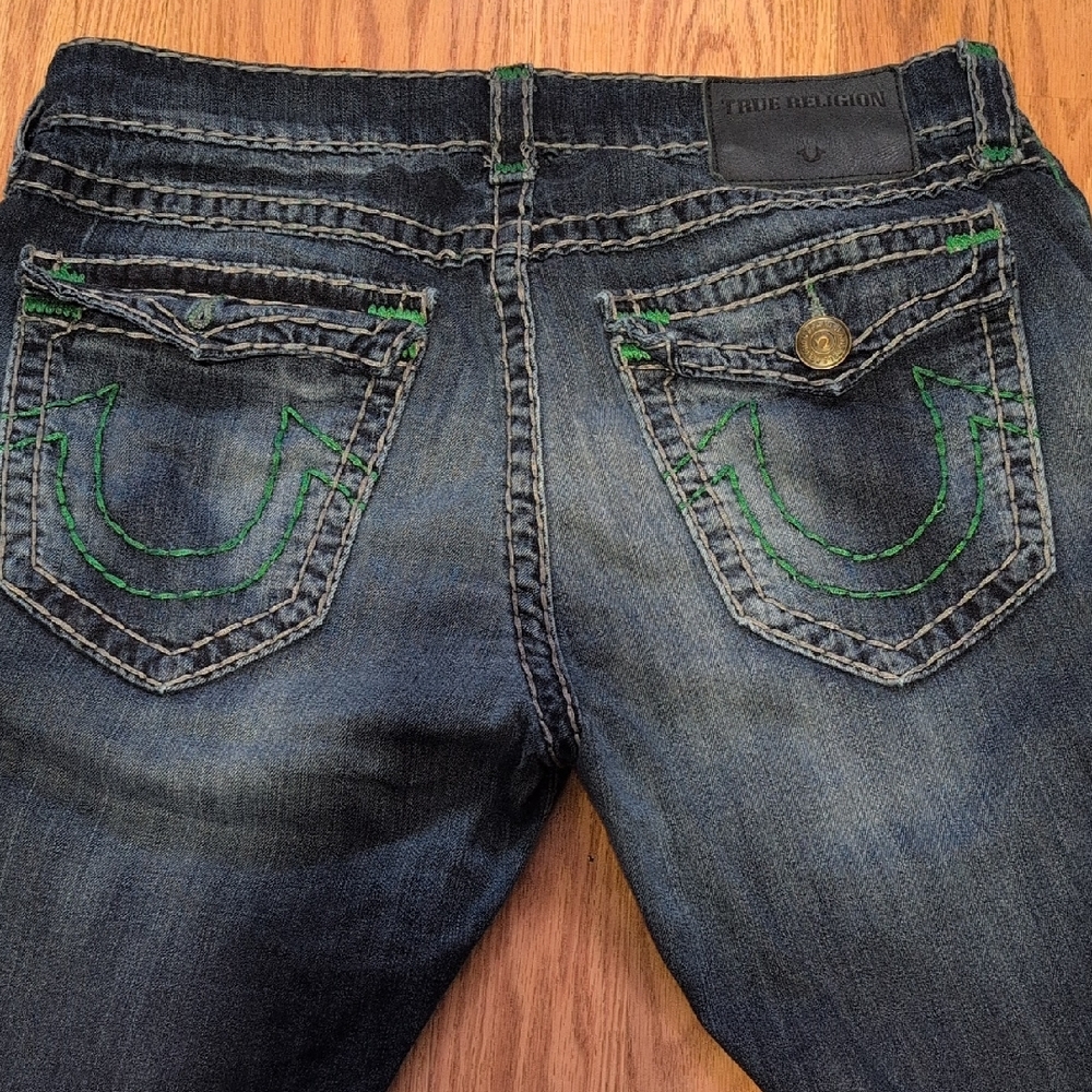 True Religion Denim with Green Stitching